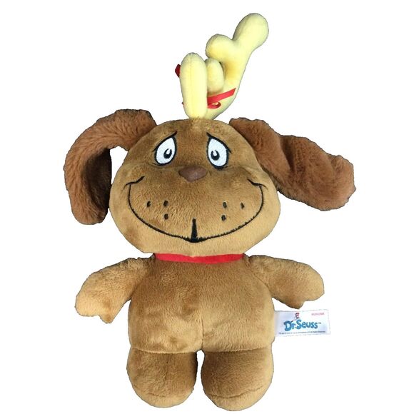 Aurora Dr Seuss Mr Grinch Max Dood 8" Plush Brown Dog Christmas Stuffed Animal - Picture 1 of 6